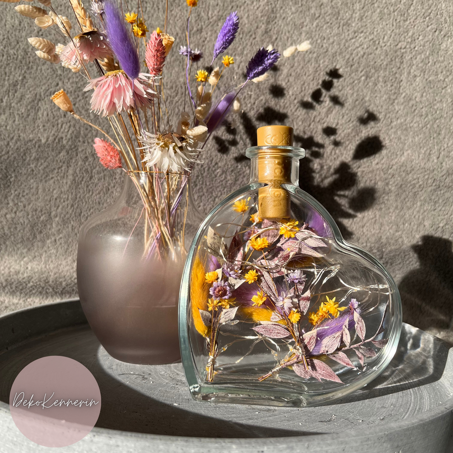 Flowerbottle Herz - Trockenblumen