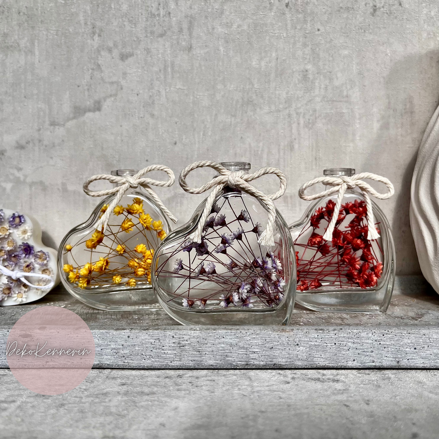 Flowerbottle Herz S - Tischdeko Hochzeit