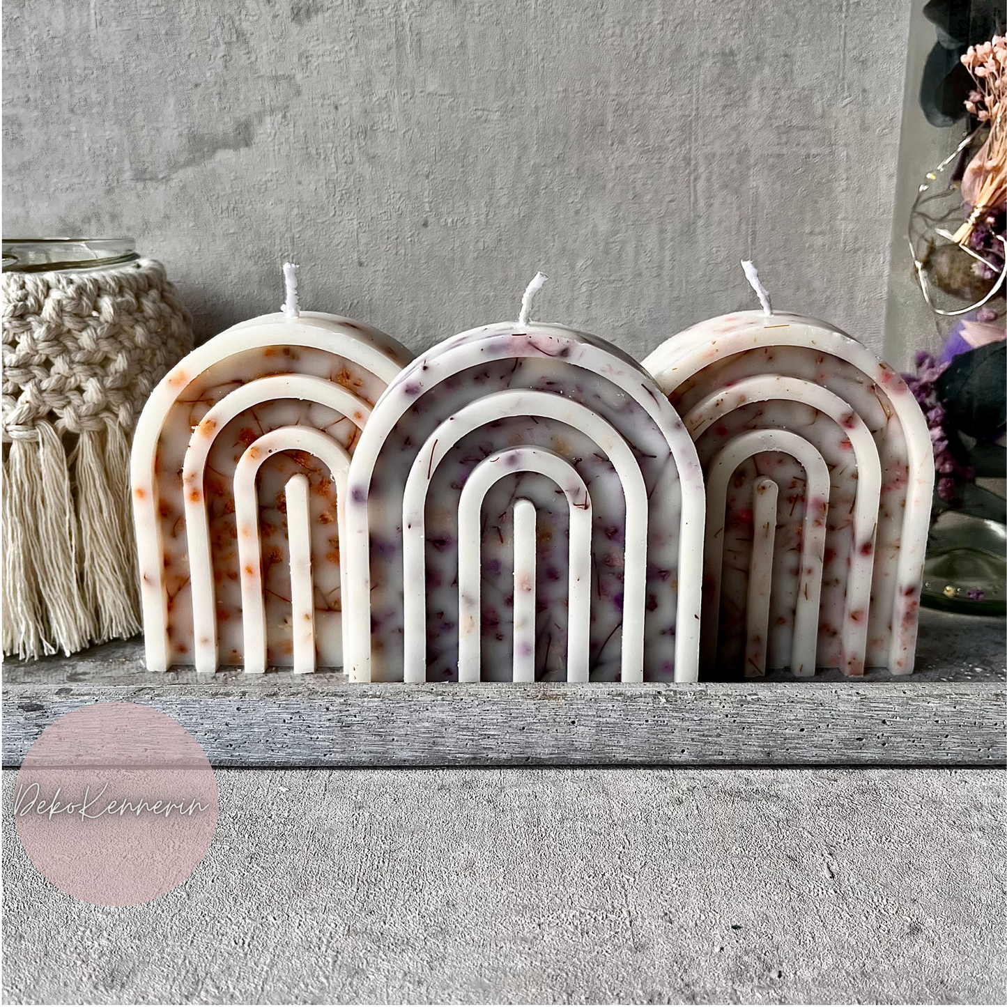 Regenbogenkerze mit Schleierkraut M - Arch Candle