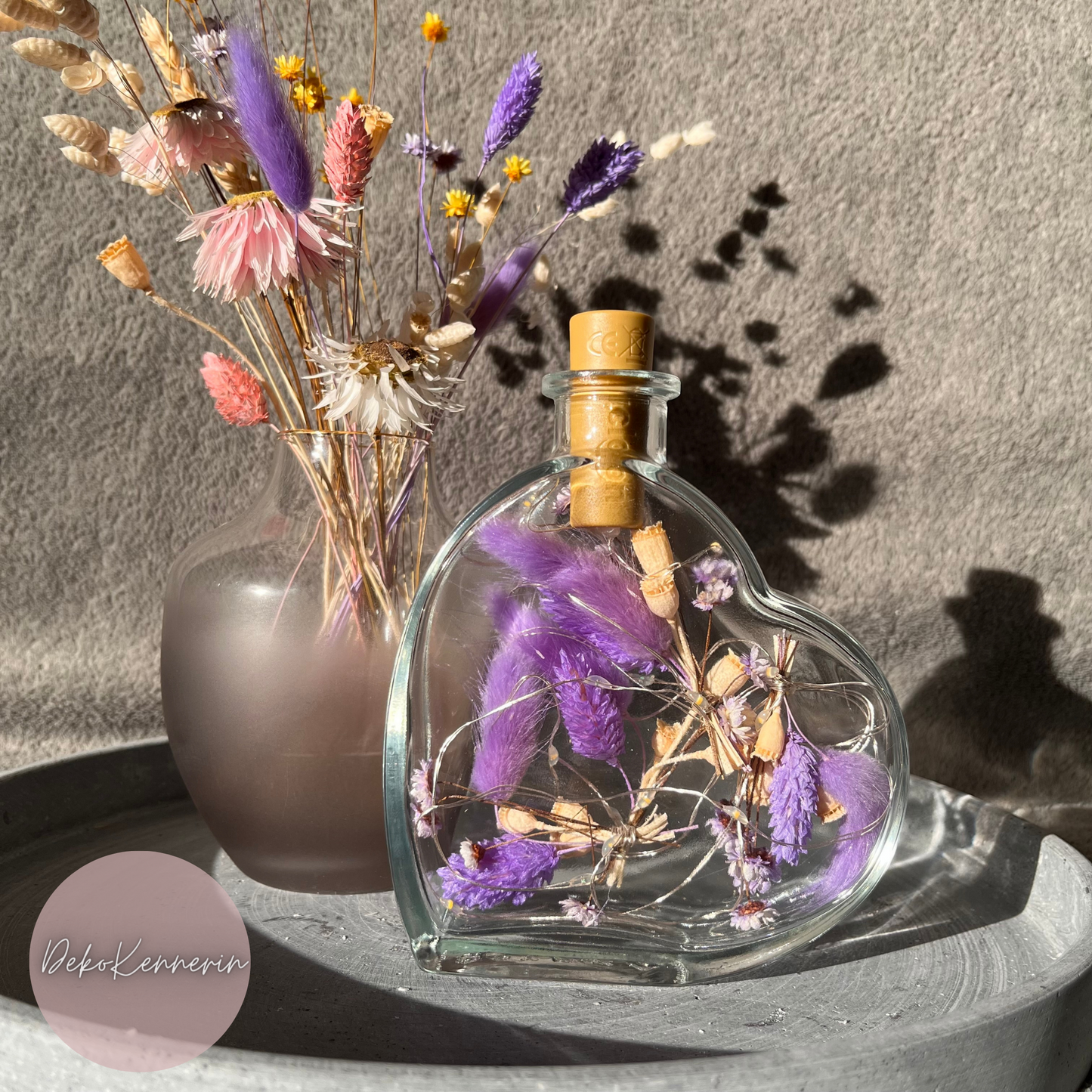 Flowerbottle Herz - Trockenblumen