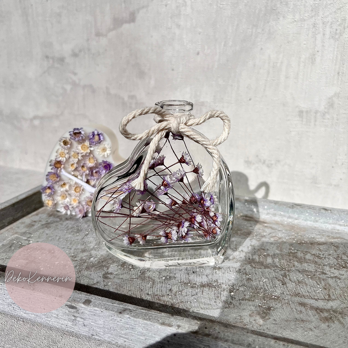 Flowerbottle Herz S - Tischdeko Hochzeit