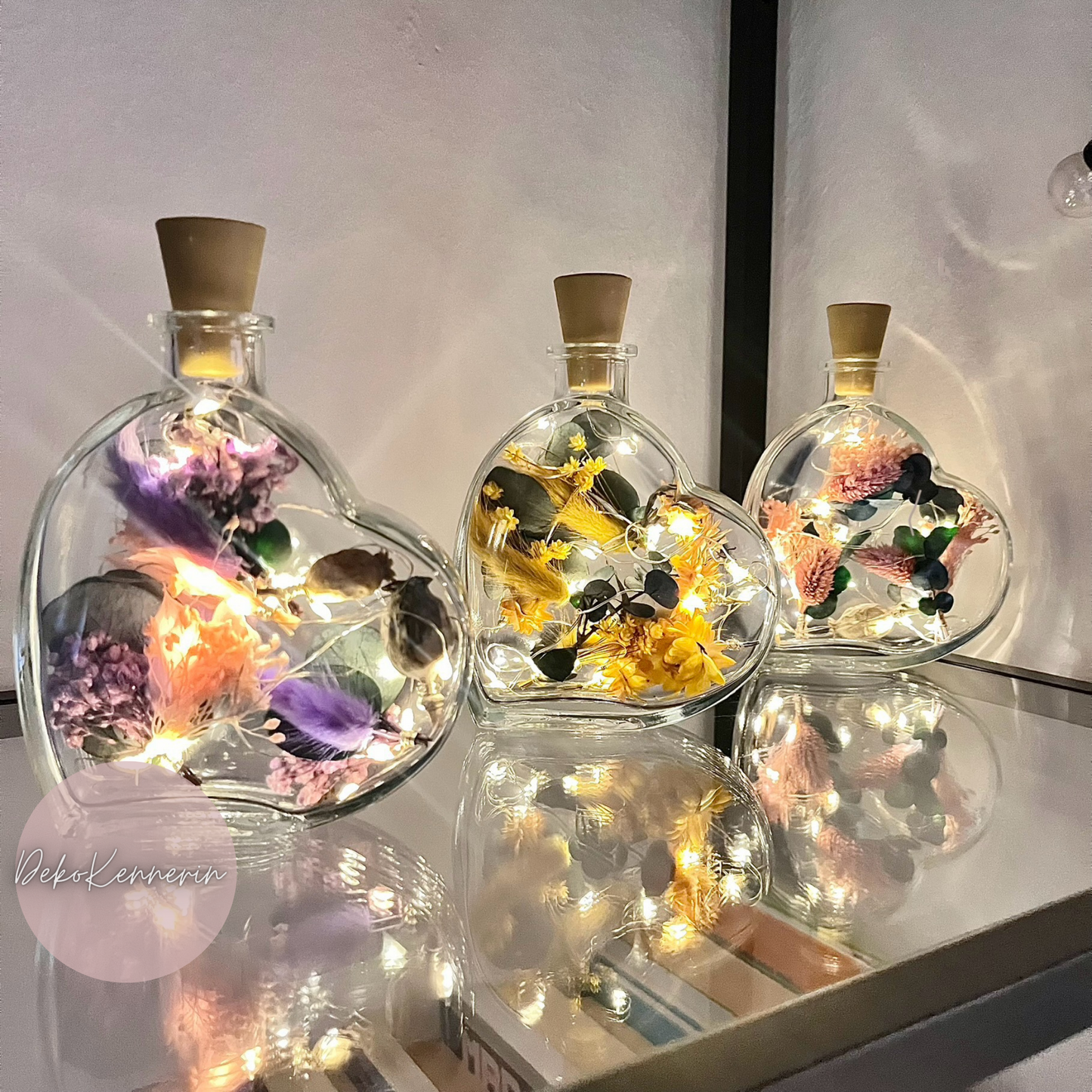Flowerbottle Herz Solar - Flaschenlicht