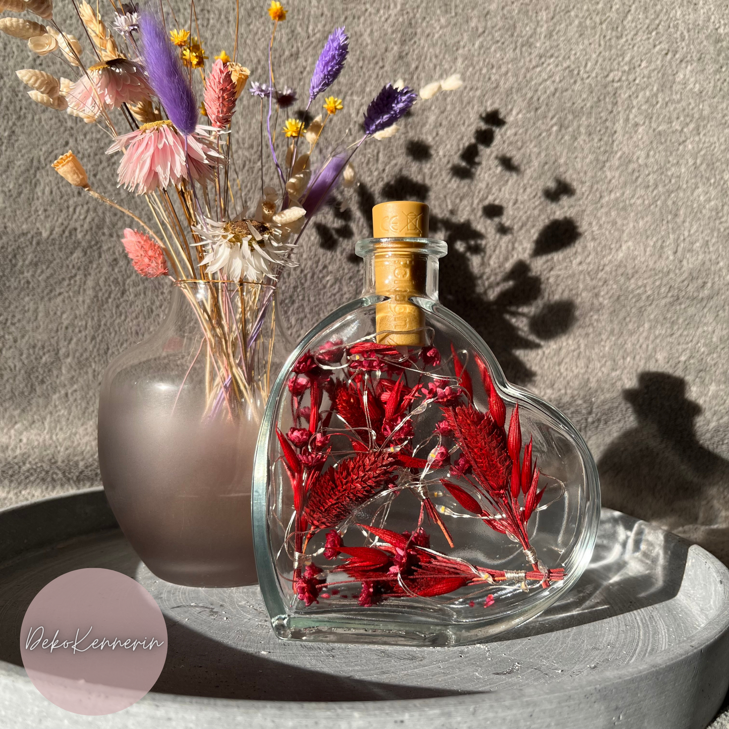 Flowerbottle Herz - Trockenblumen