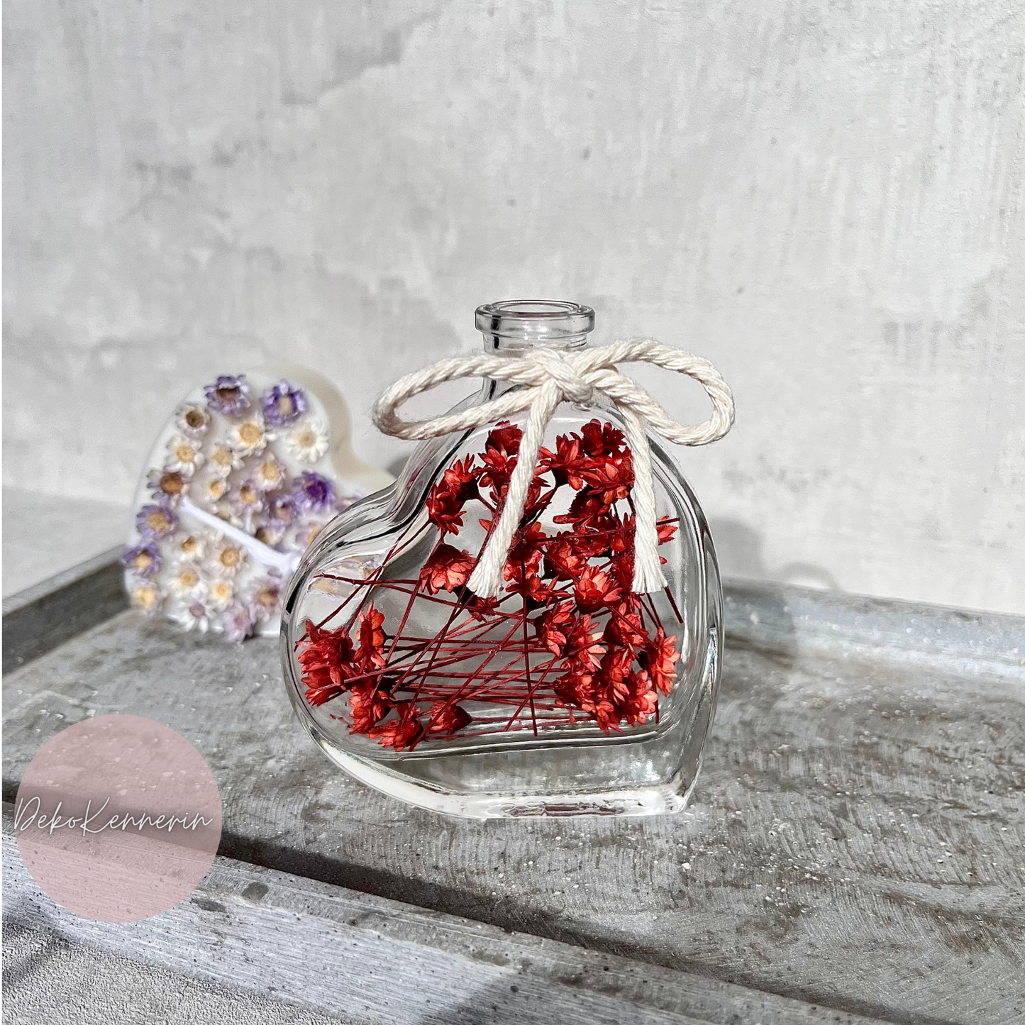 Flowerbottle Herz S - Tischdeko Hochzeit