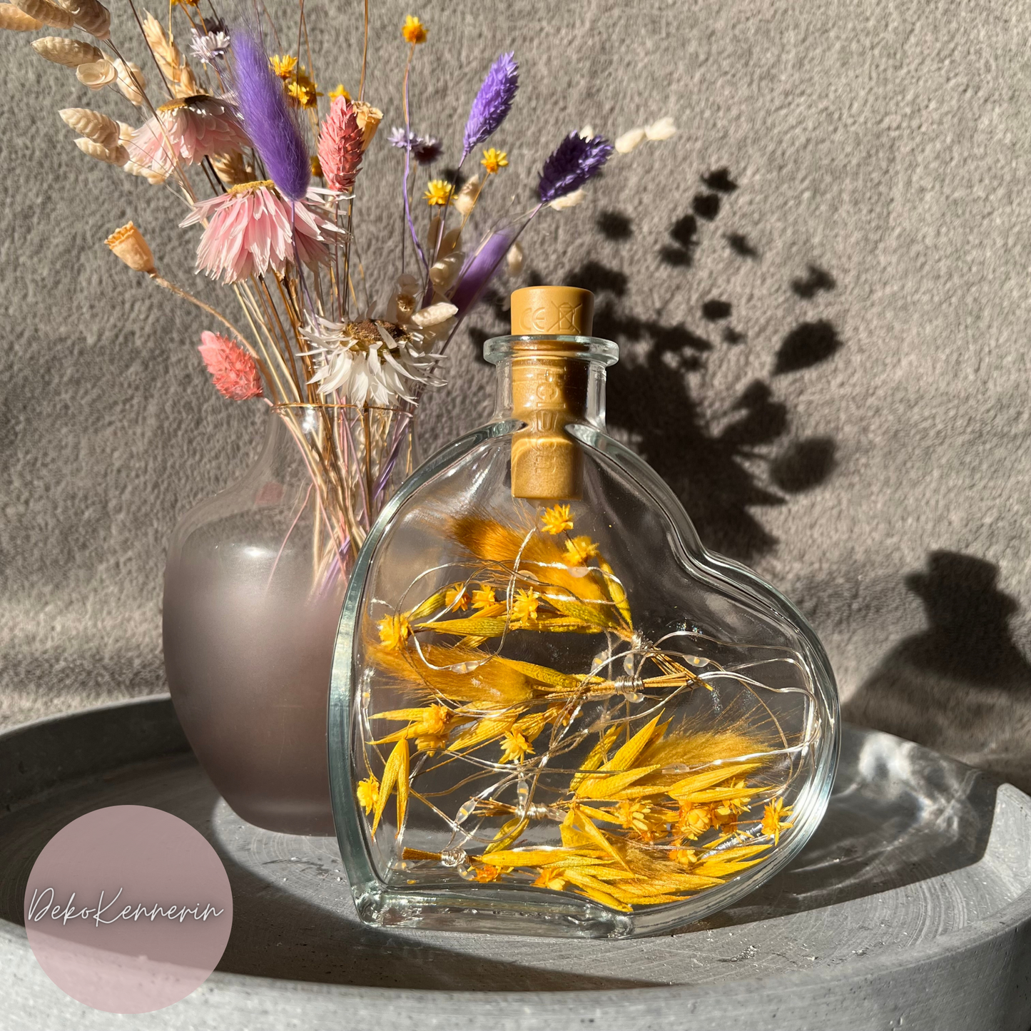 Flowerbottle Herz - Trockenblumen
