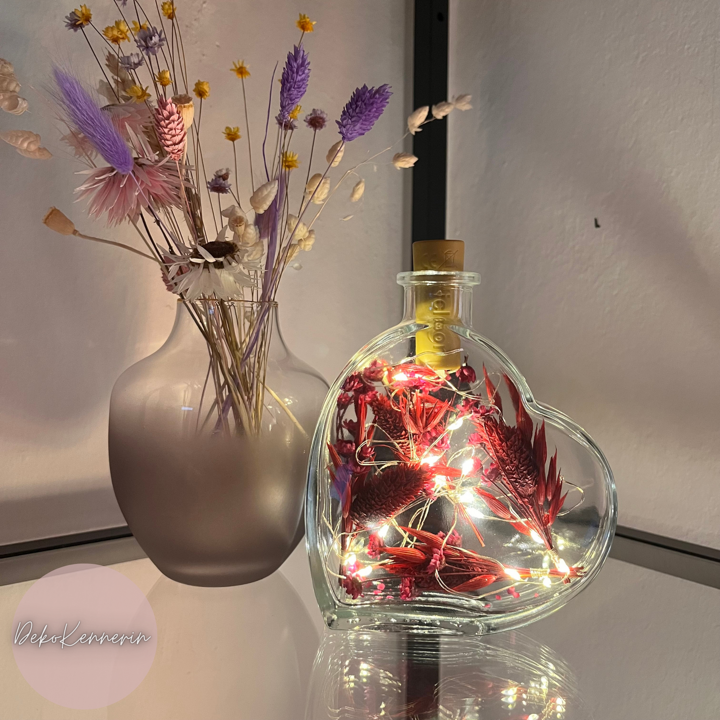 Flowerbottle Herz - Trockenblumen