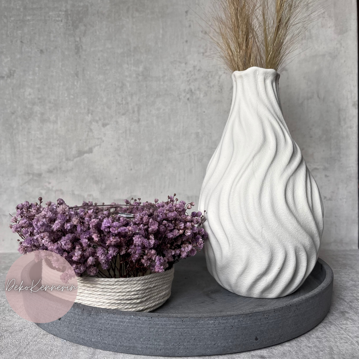 Windlicht mit Trockenblumen - Schleierkraut