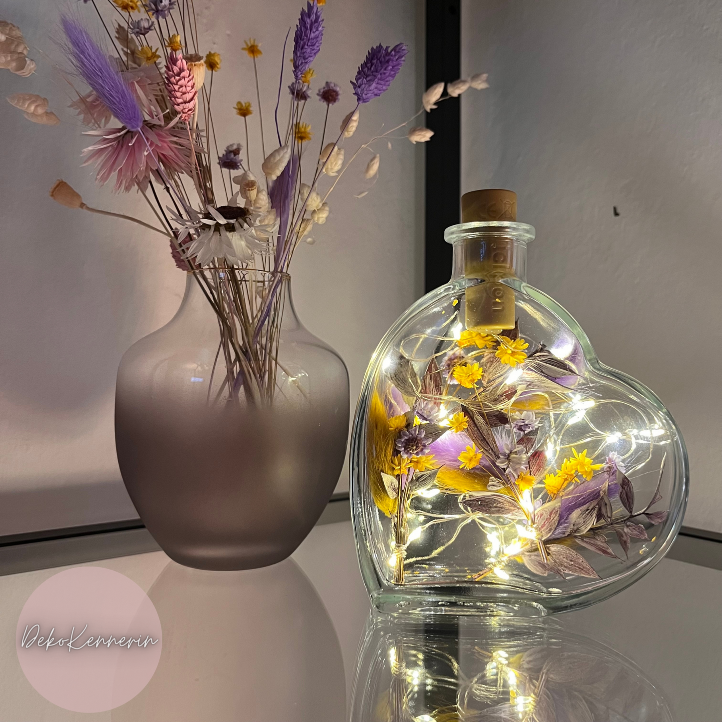 Flowerbottle Herz - Trockenblumen
