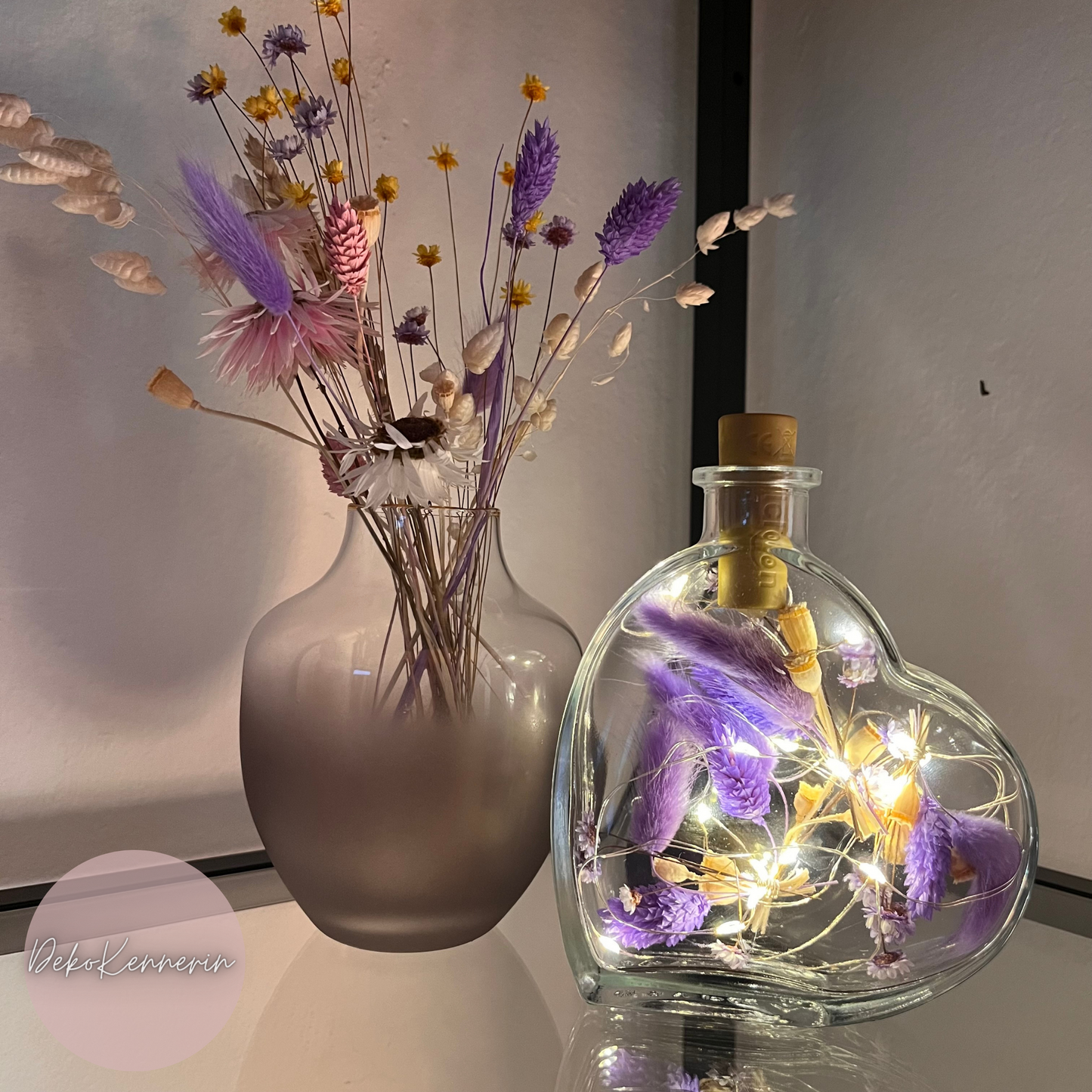 Flowerbottle Herz - Trockenblumen