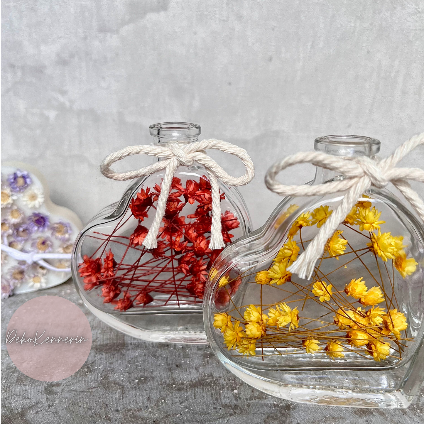 Flowerbottle Herz S - Tischdeko Hochzeit