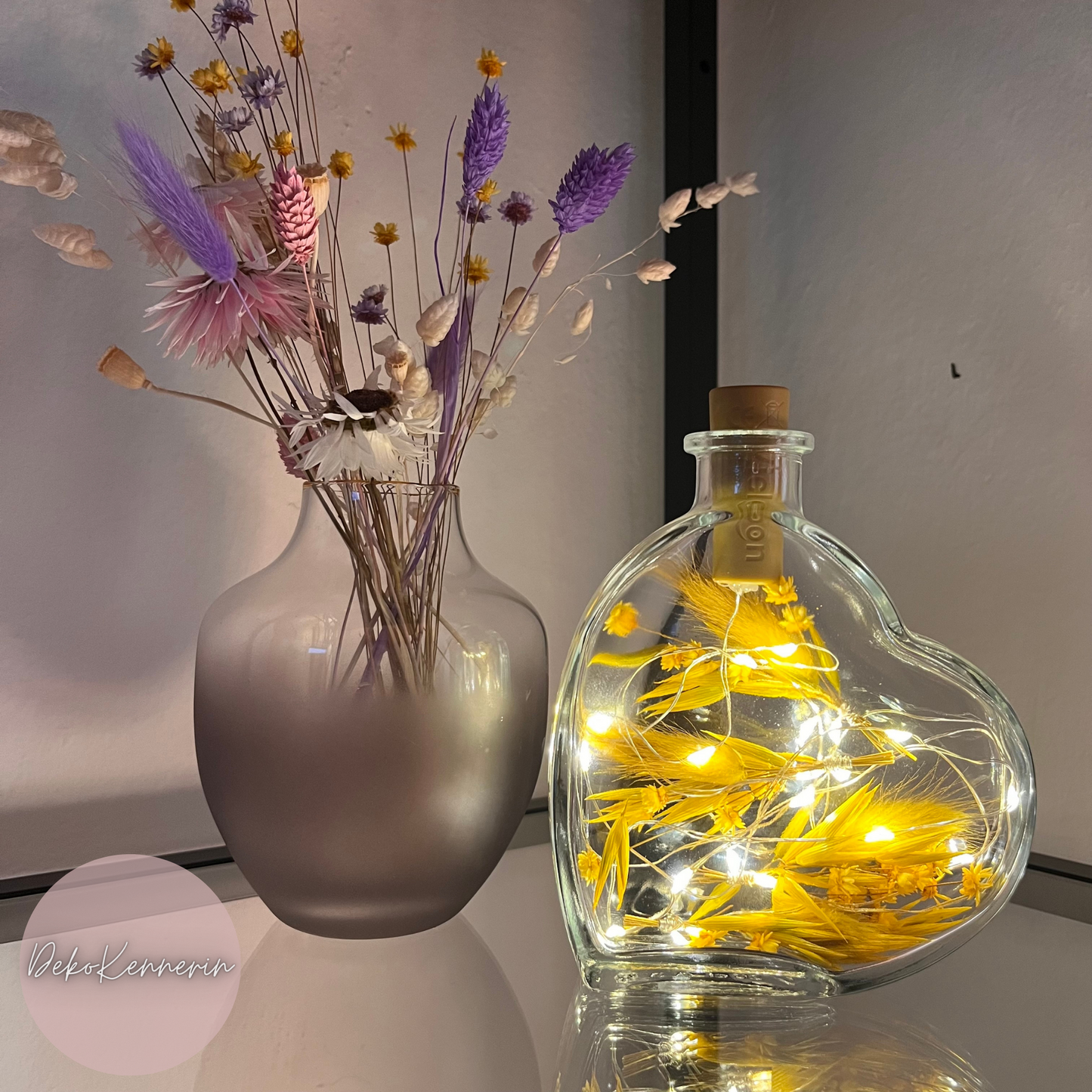 Flowerbottle Herz - Trockenblumen