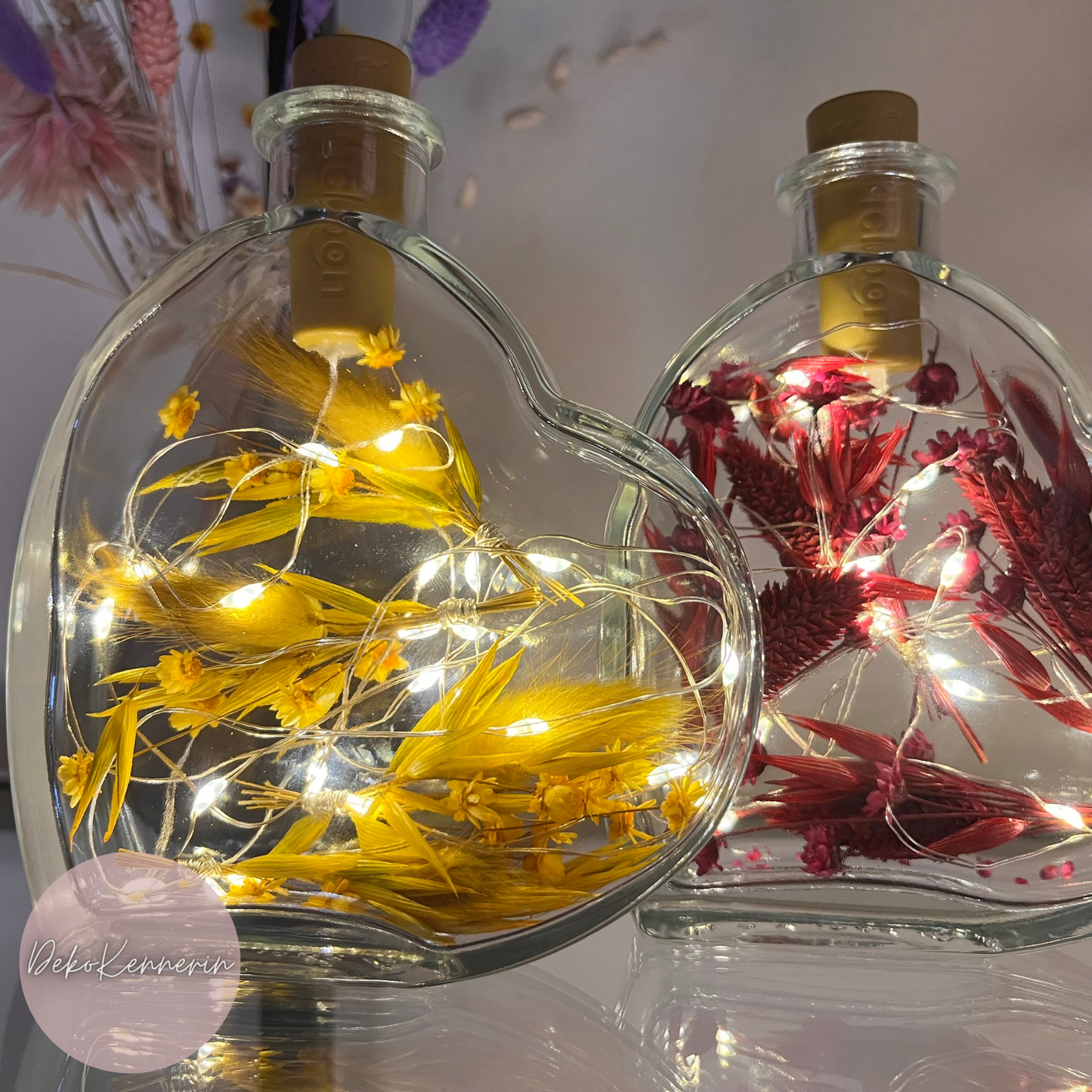 Flowerbottle Herz - Trockenblumen