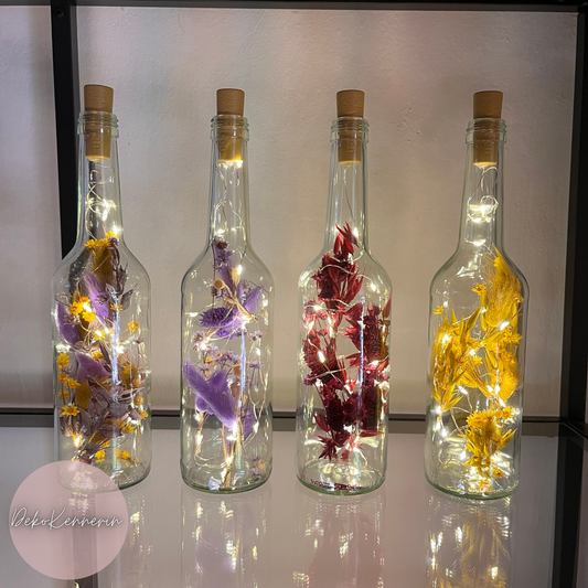 Flowerbottle mit Trockenblumen - Trockenblumendeko