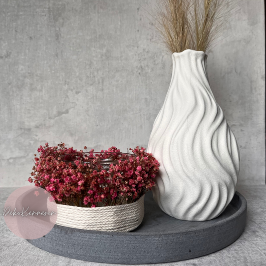 Windlicht mit Trockenblumen - Schleierkraut