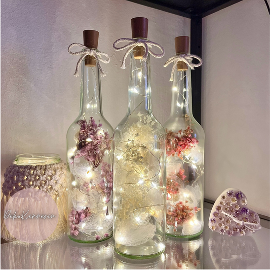 Flowerbottle mit Tüll - Hochzeitsdeko