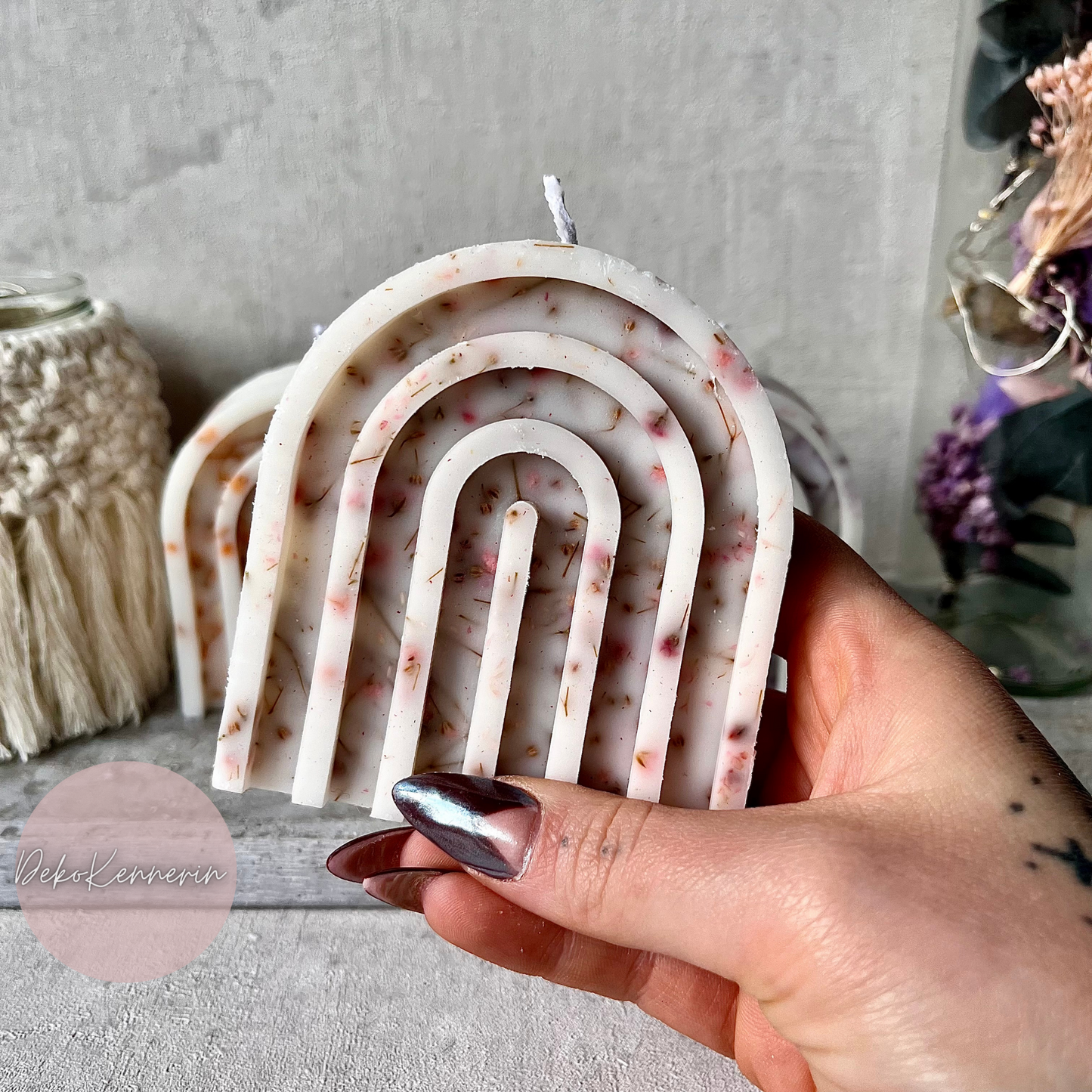 Regenbogenkerze mit Schleierkraut M - Arch Candle