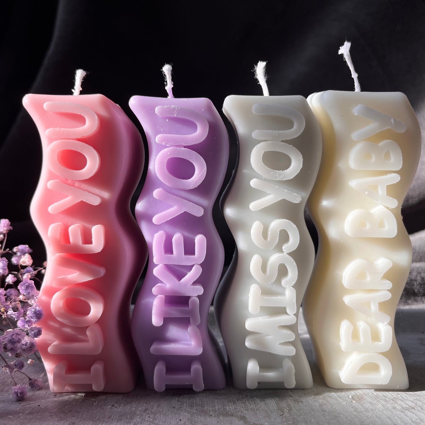 Kerze mit Slogan - I Love You Candle