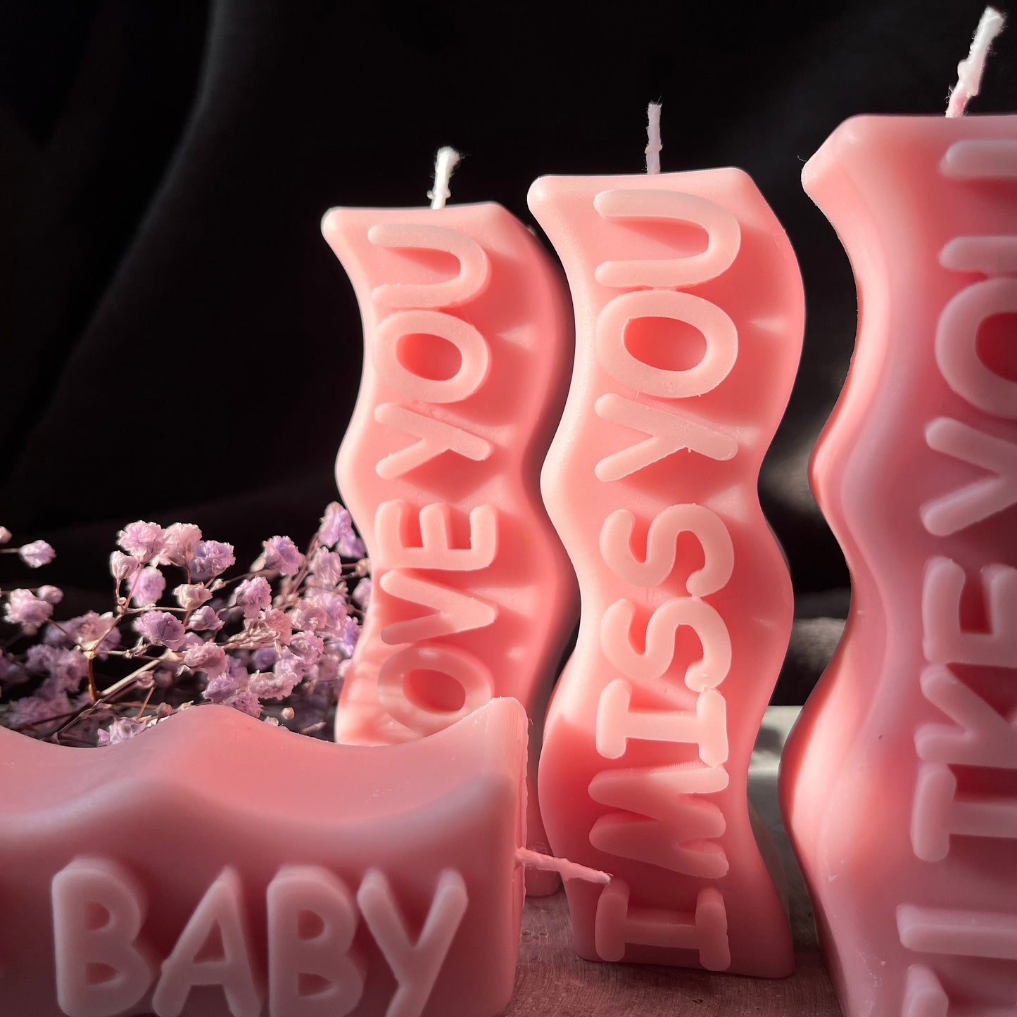 Kerze mit Slogan - I Love You Candle
