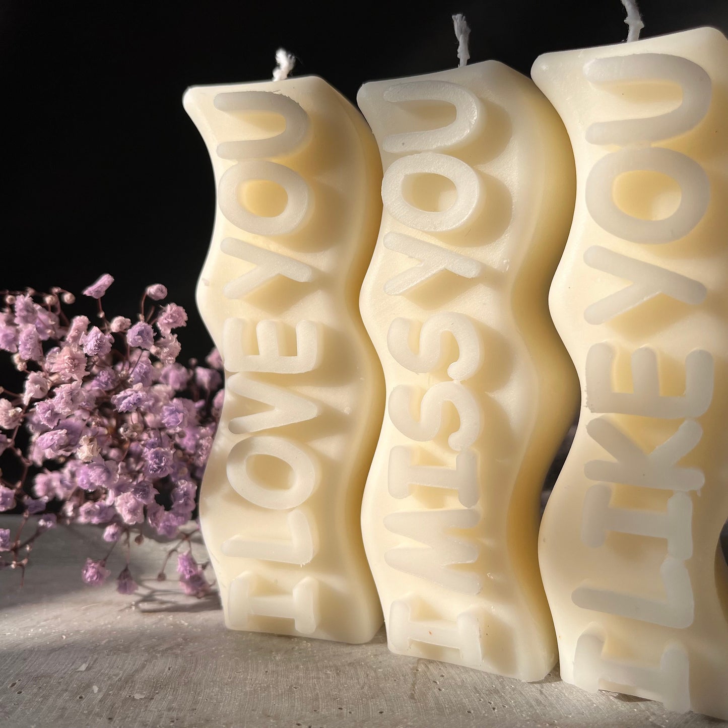 Kerze mit Slogan - I Love You Candle