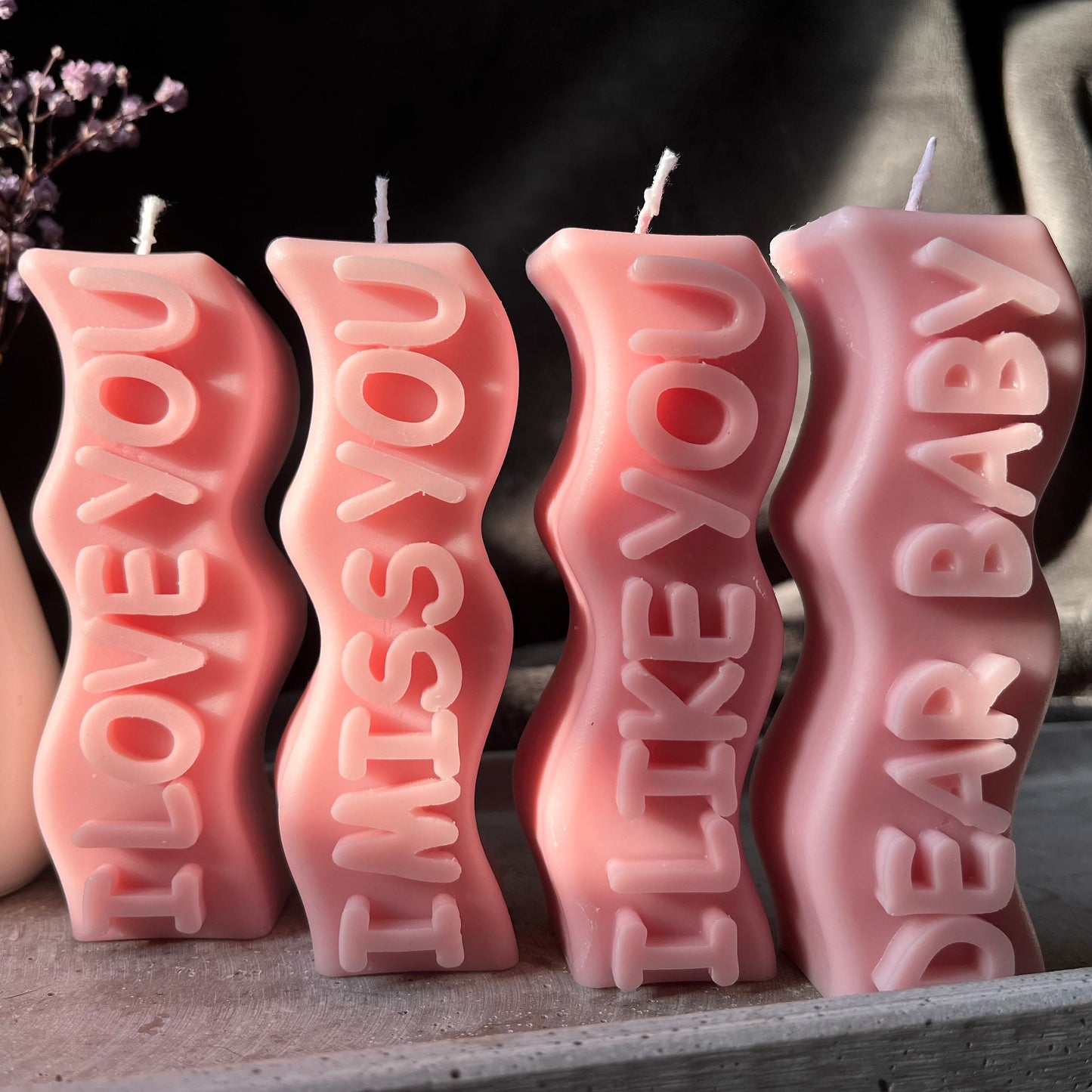 Kerze mit Slogan - I Love You Candle