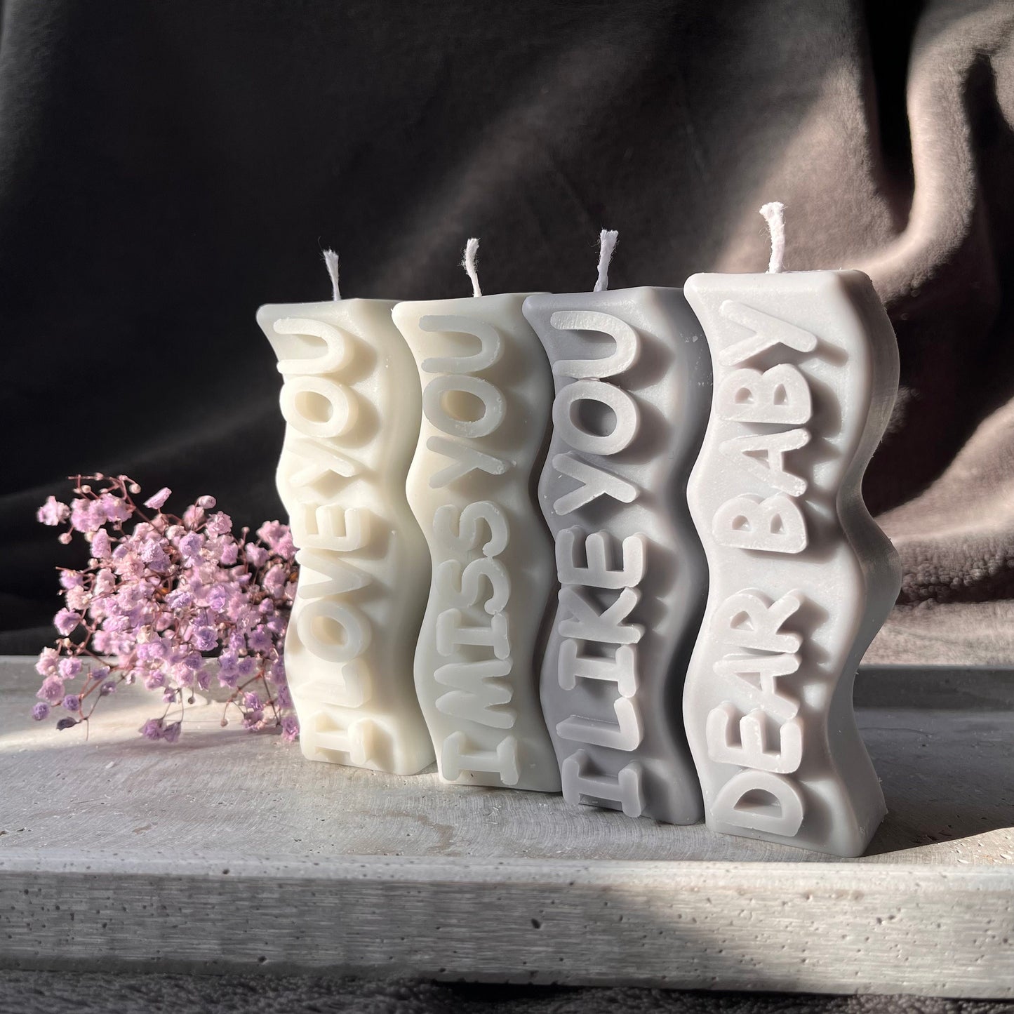 Kerze mit Slogan - I Love You Candle