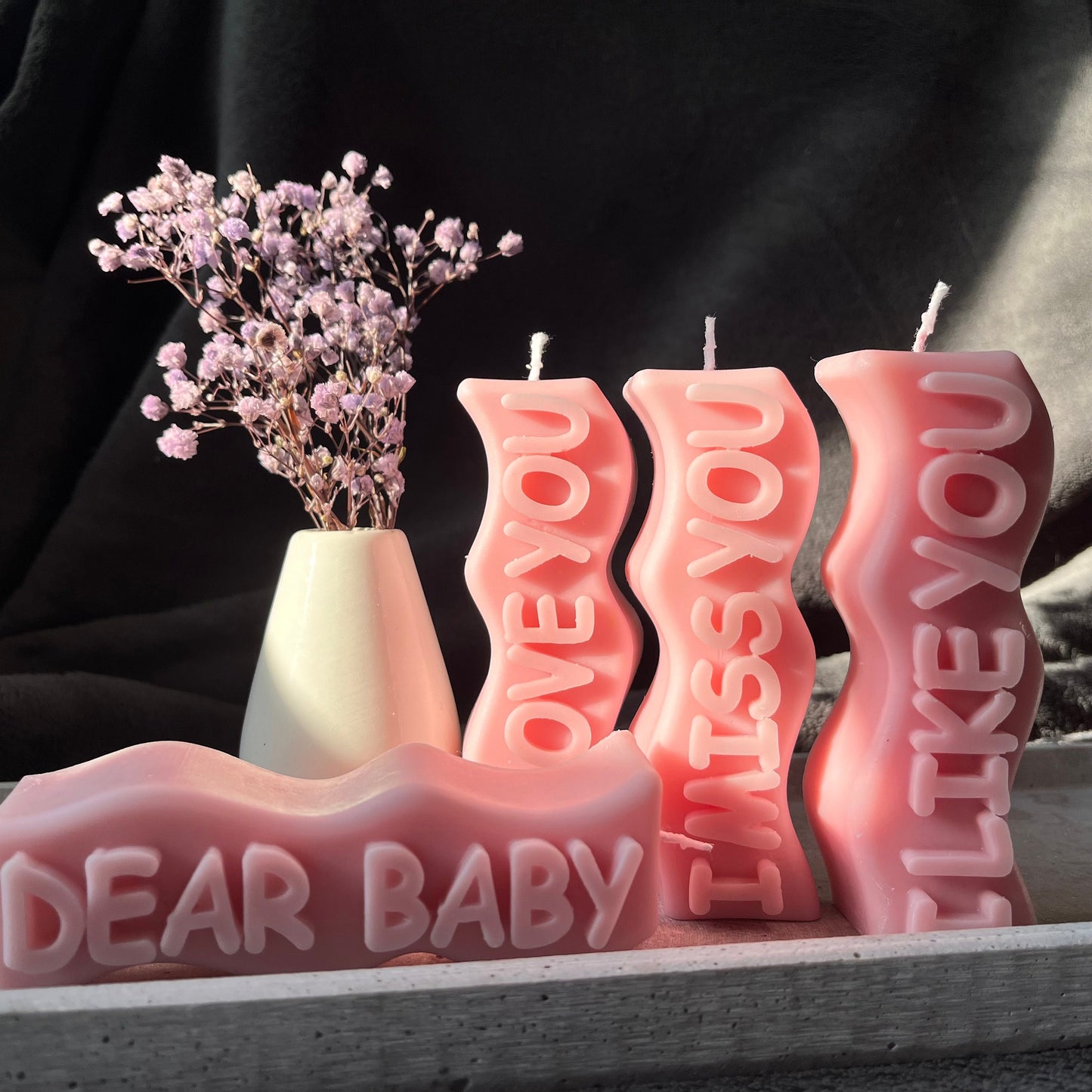 Kerze mit Slogan - I Love You Candle